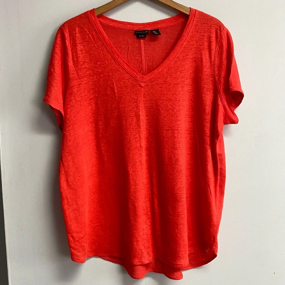 TAHARI 100% LINEN TOP - 1X - Picture 1 of 8